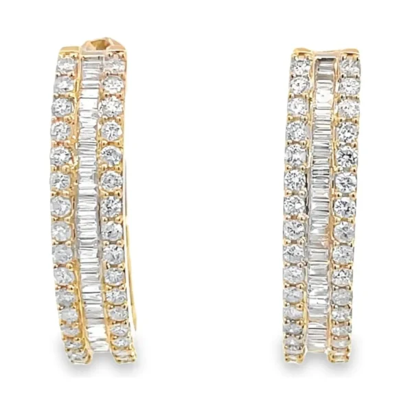 Baguette Diamond Hoop Earrings