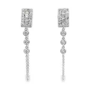Diamond Drop Stud Earrings