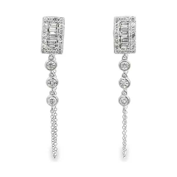 Diamond Drop Stud Earrings