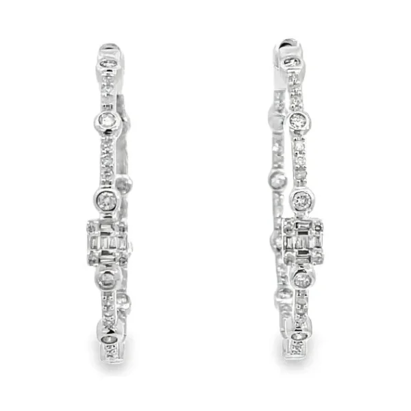 Diamond Bezel Hoop Earrings
