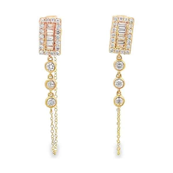 Baguette Diamond Drop Earrings
