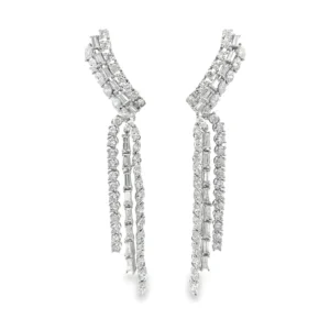 Diamond Tassel Dangle Earrings
