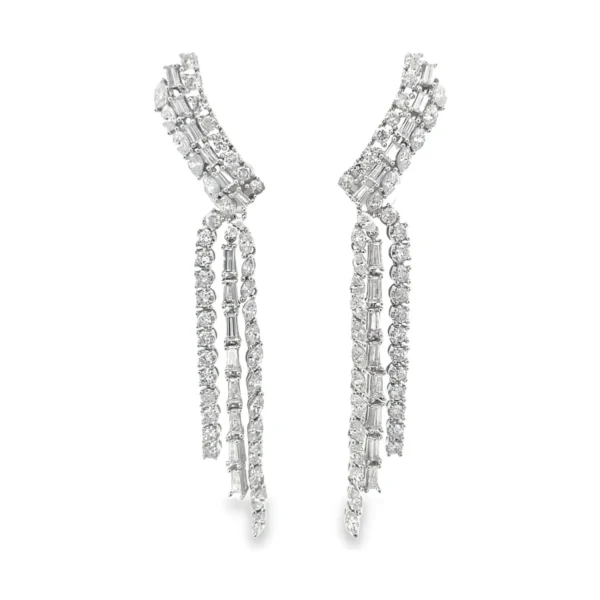 Diamond Tassel Dangle Earrings