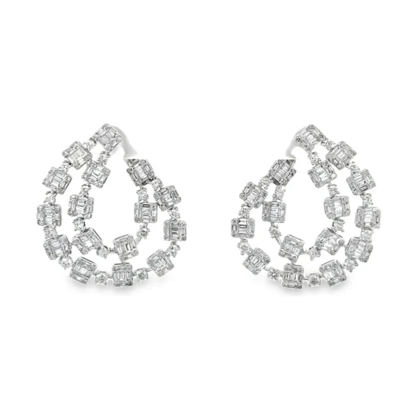 Diamond Cluster Dangle Earrings