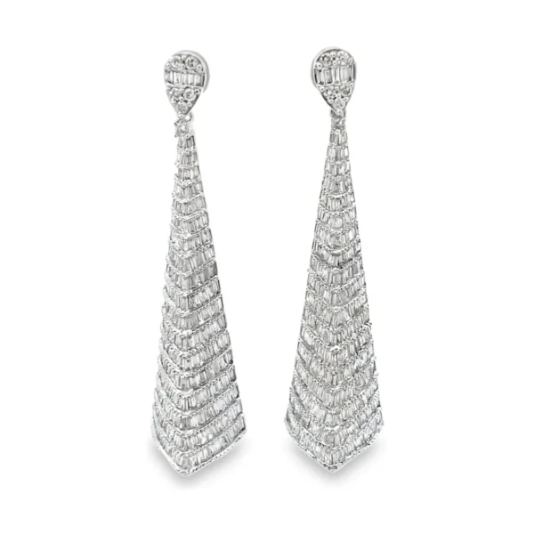 Tapered Diamond Dangle Earrings