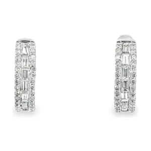 Baguette Diamond Hoop Earrings