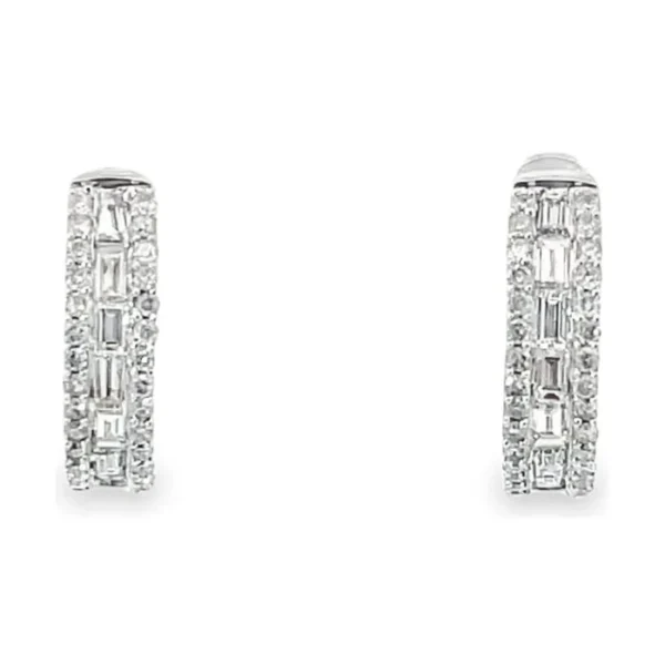 Baguette Diamond Hoop Earrings