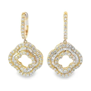 Clover Diamond Dangle Earrings