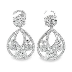 Diamond Teardrop Dangle Earrings