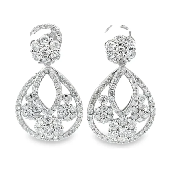 Diamond Teardrop Dangle Earrings