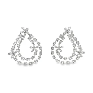 Diamond Teardrop Dangle Earrings