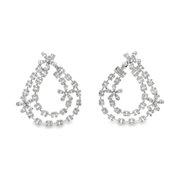 Diamond Teardrop Dangle Earrings