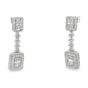 Diamond Halo Dangle Earrings