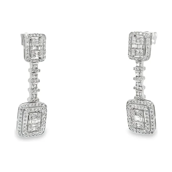 Diamond Halo Dangle Earrings