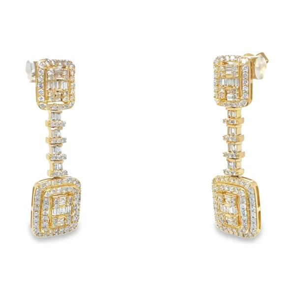 Diamond Halo Dangle Earrings