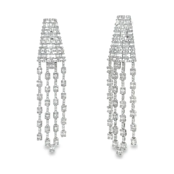 Diamond Tassel Dangle Earrings