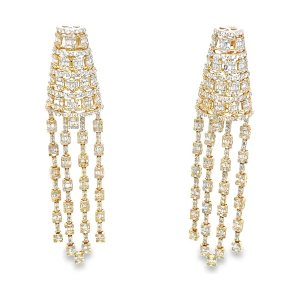 Diamond Fringe Dangle Earrings