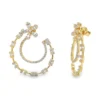 Diamond Floral Dangle Earrings