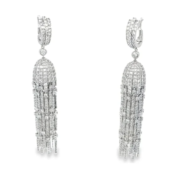 Diamond Tassel Dangle Earrings