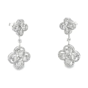 Clover Diamond Dangle Earrings