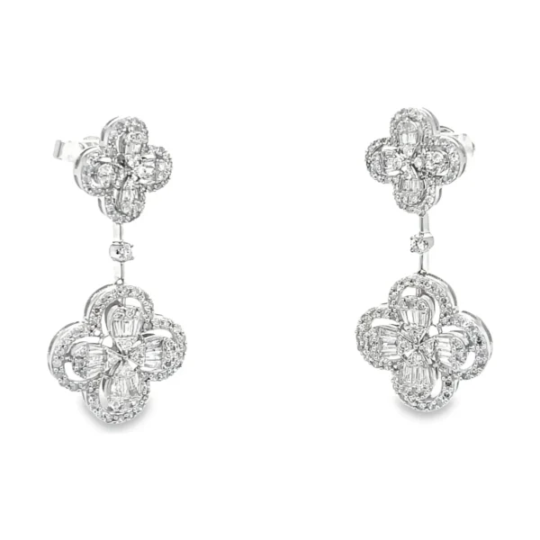 Clover Diamond Dangle Earrings