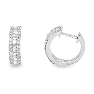 Diamond Huggie Hoop Earrings