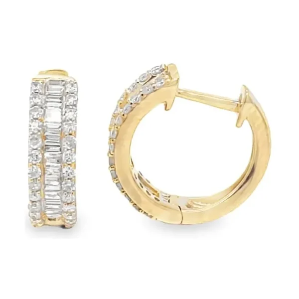 Baguette Diamond Huggie Earrings