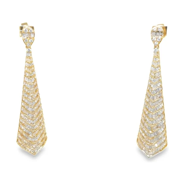 Tapered Diamond Dangle Earrings