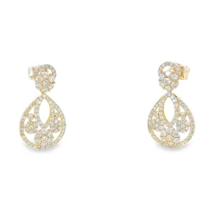 Teardrop Diamond Dangle Earrings