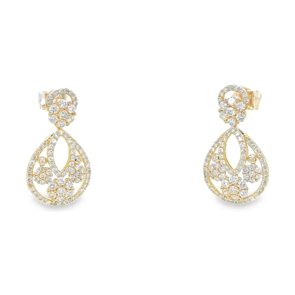Teardrop Diamond Dangle Earrings