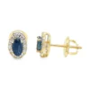 Oval Gemstone Halo Earrings