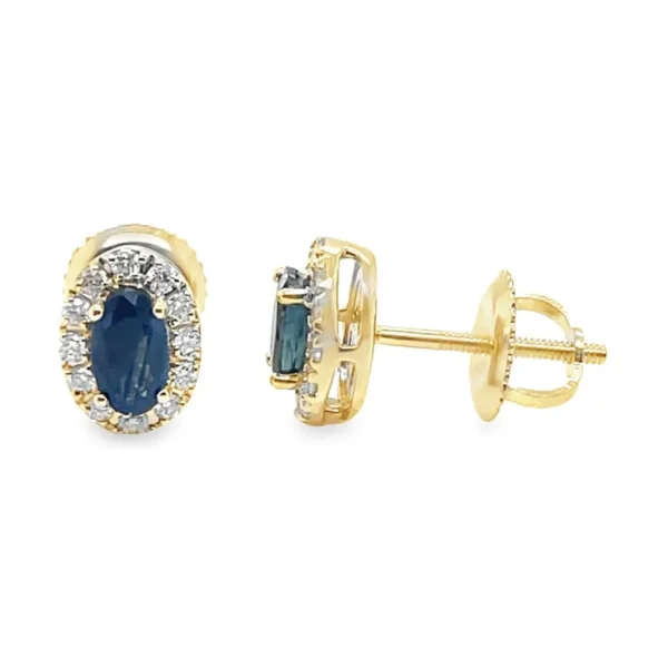 Oval Gemstone Halo Earrings