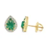 Pear Emerald Stud Earrings