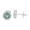 Emerald Diamond Halo Earrings