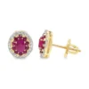 Ruby Halo Stud Earrings