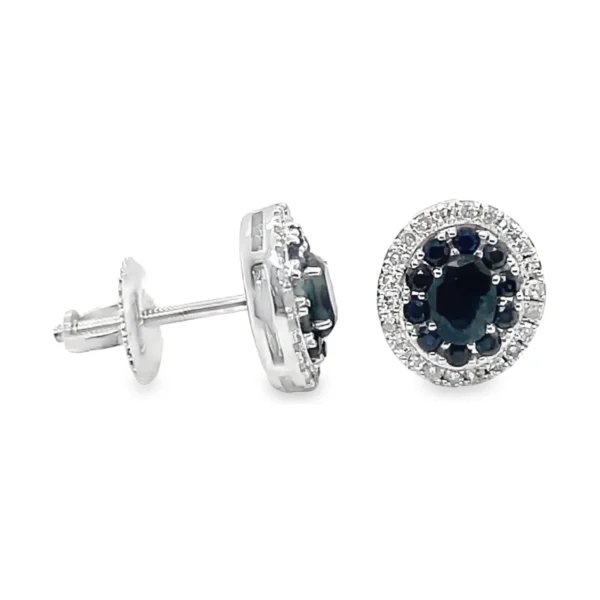 Oval Sapphire Halo Earrings