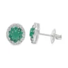 Oval Emerald Halo Earrings