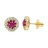 Ruby Halo Stud Earrings