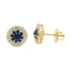 Sapphire Halo Stud Earrings