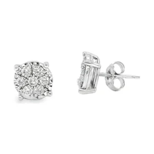 Cluster Diamond Stud Earrings