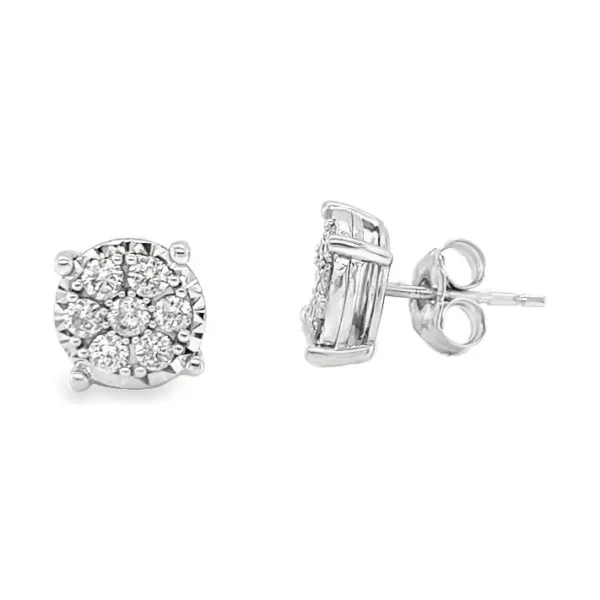 Cluster Diamond Stud Earrings