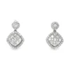 Diamond Cushion Drop Earrings