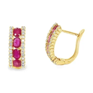 Ruby Diamond Hoop Earrings
