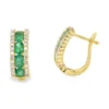 Emerald Diamond Hoop Earrings