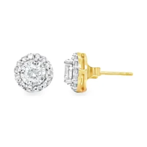 Halo Diamond Stud Earrings