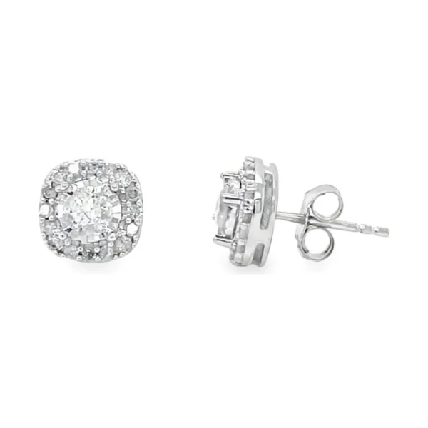 Cushion Halo Diamond Earrings