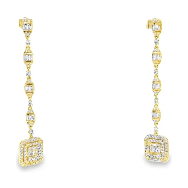 Diamond Dangle Drop Earrings