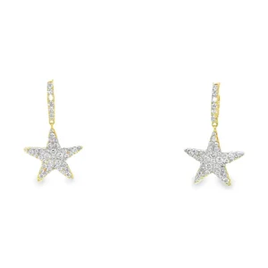 Diamond Star Dangle Earrings