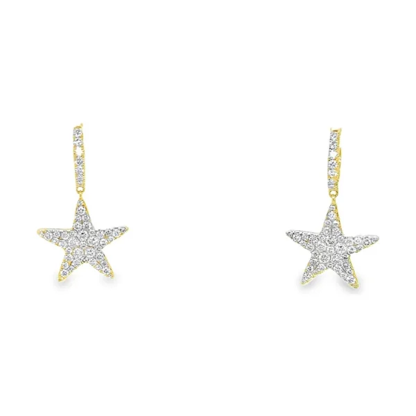 Diamond Star Dangle Earrings
