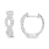 Twisted Diamond Huggie Earrings